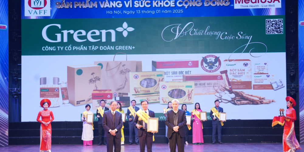 LẦN THỨ 4 GREEN+ ĐƯỢC VINH DANH "SẢN PHẨM VÀNG VÌ SỨC KHỎE CỘNG ĐỒNG"