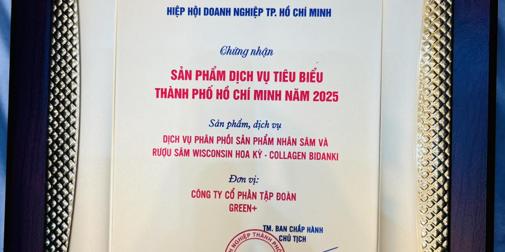 CHÚC MỪNG GREEN+ ĐƯỢC VINH DANH "SẢN PHẨM - DỊCH VỤ TIÊU BIỂU TPHCM NĂM 2025