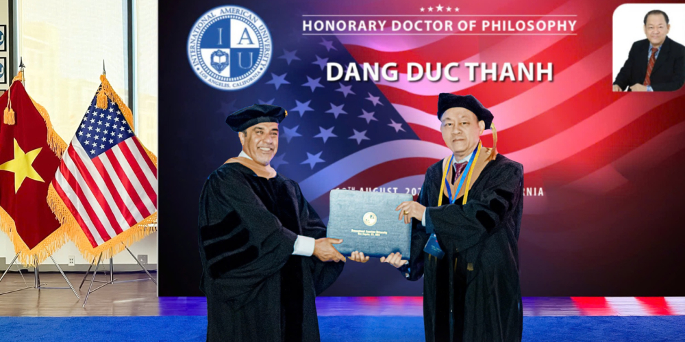 CEO ĐẶNG ĐỨC THÀNH TRỞ THÀNH TIẾN SĨ DANH DỰ CỦA TRƯỜNG ĐẠI HỌC QUỐC TẾ HOA KỲ (IAU - International American University)
