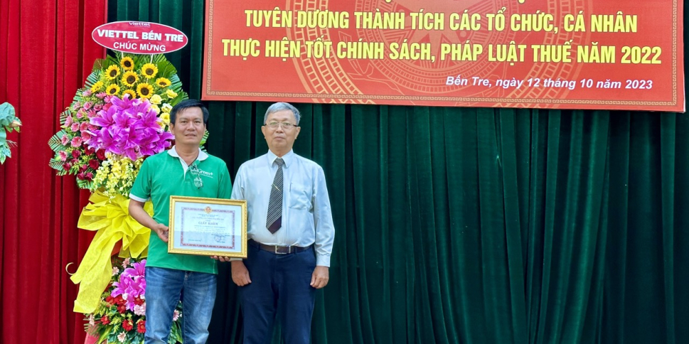 Green+ Nhận Bằng Khen Của Cục Thuế Tỉnh Bến Tre ️