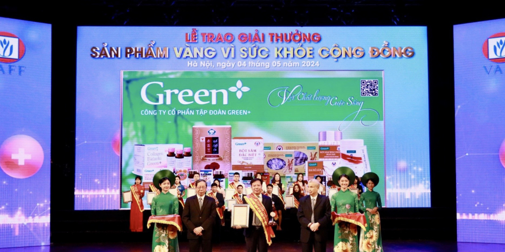 GREEN+ TIẾP TỤC ĐƯỢC VINH DANH “SẢN PHẨM VÀNG VÌ SỨC KHỎE CỘNG ĐỒNG” NĂM 2024