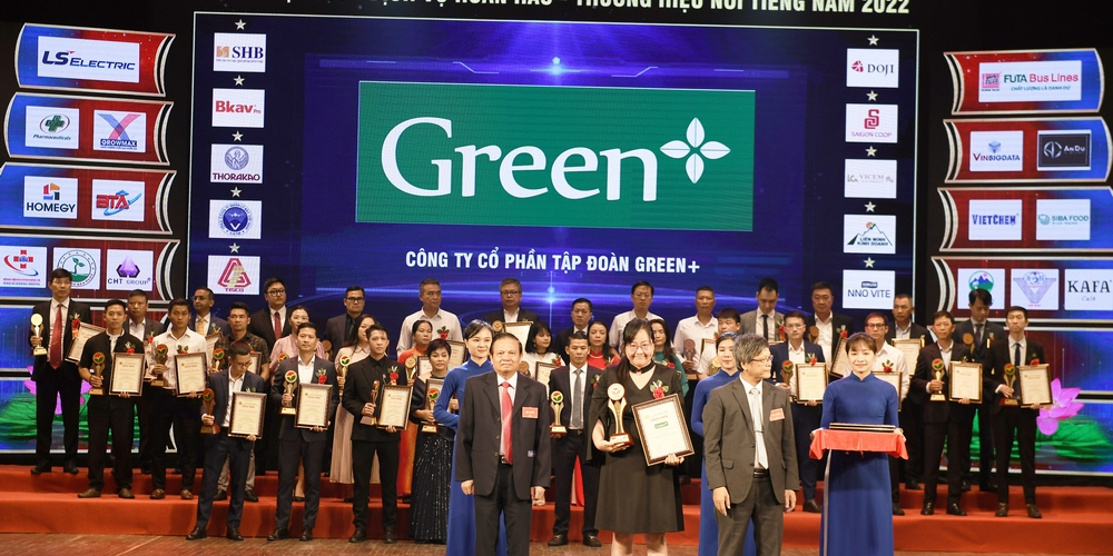 Green+ đạt “Top 10 Thương hiệu nổi tiếng hàng đầu năm 2022”