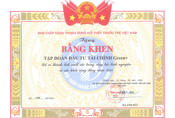 Bằng khen BCH TW Hội Thầy Thuốc Trẻ VN