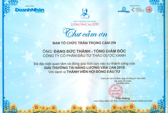 Thư Cảm Ơn Doanh Nhân Sài Gòn
