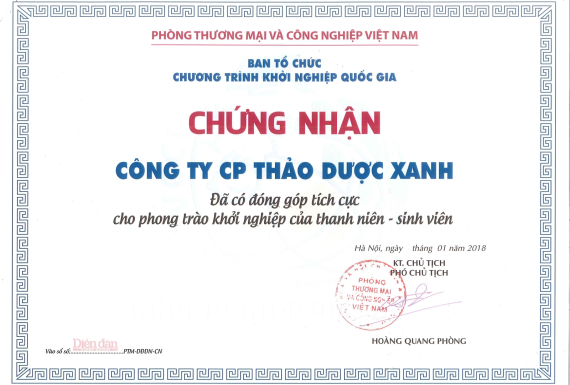 Chứng nhận Phòng  TM và Công Nghiệp VN