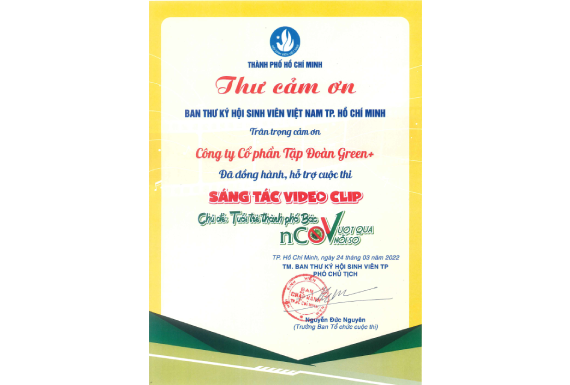 Thư cảm ơn từ Đoàn và Hội SVVN TP.HCM