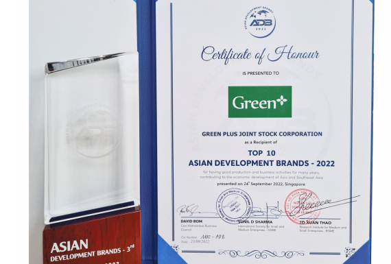 Chứng nhận Top 10 Thương hiệu phát triển Châu Á 2022