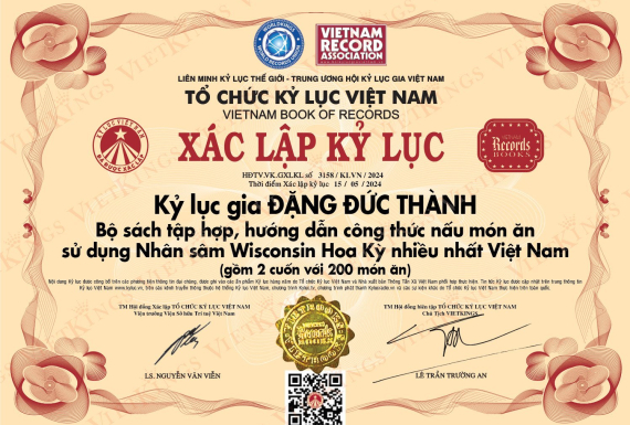 Kỷ lục Việt Nam - 200 món ăn sử dụng Nhân sâm Wisconsin Hoa Kỳ