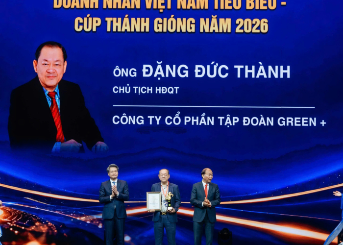 CHỦ TỊCH HĐQT GREEN+ ĐẶNG ĐỨC THÀNH  - TOP 100 DOANH NHÂN VIỆT NAM TIÊU BIỂU NĂM 2026